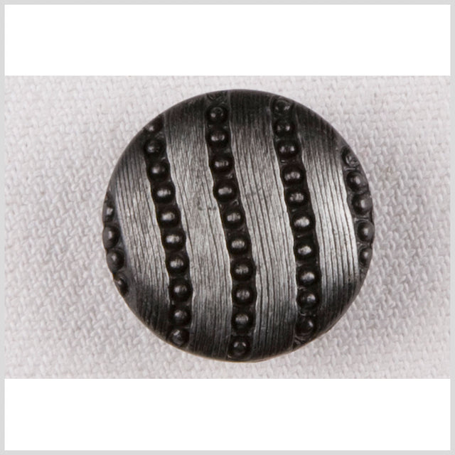 Metal Shank Back Button - 32L/20mm - Gunmetal Nailshead Wavy Stripes