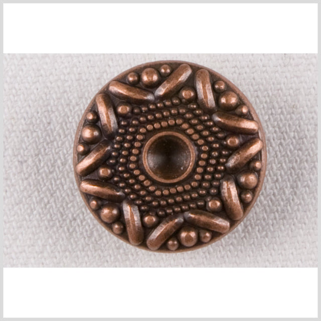Metal Shank Back Button - 32L/20mm - Copper Star and Hobnails