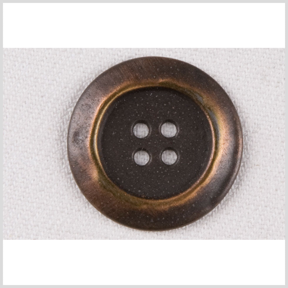 Metal 4-Hole Button - 40L/25.5mm - Copper Distressed Classic