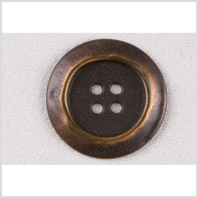 Metal 4-Hole Button - 40L/25.5mm - Copper Distressed Classic