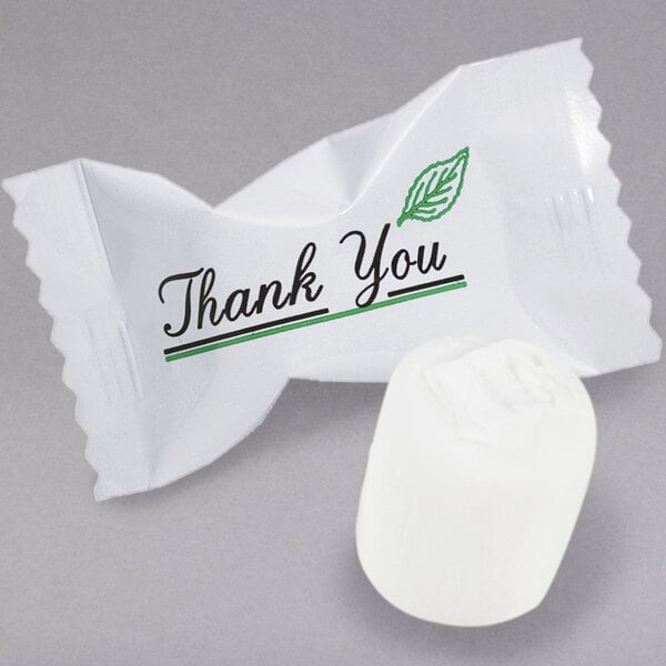 Customizable White Buttermints with Clear Wrapper - 1,000/Case