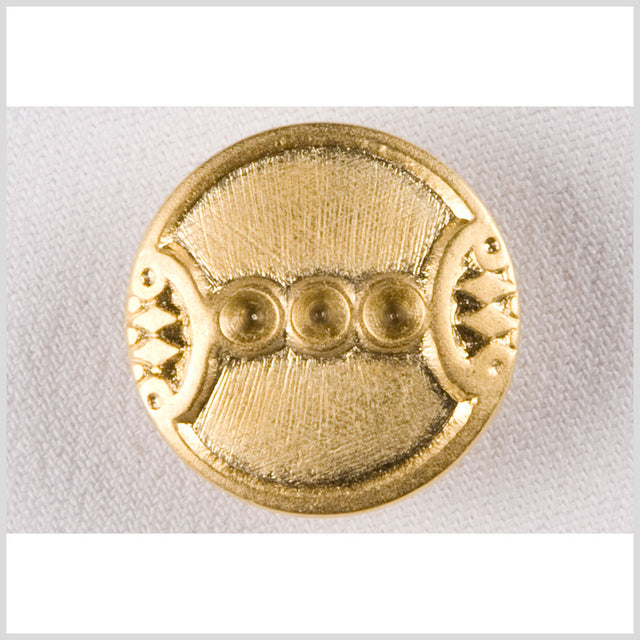 Metal Shank Back Button - 44L/28mm - Bright Gold Circles and Diamonds