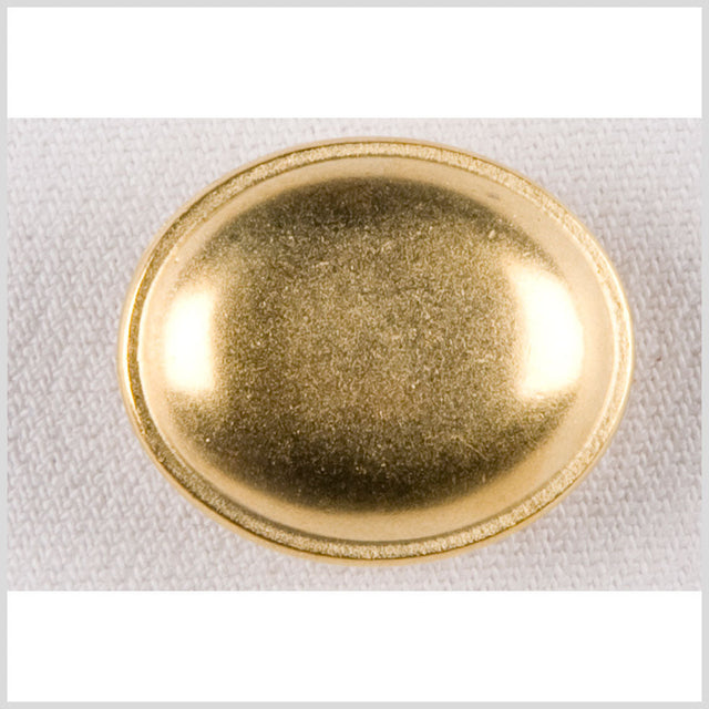 Oval Metal Shank Back Button - 28L/18mm - Gold Dome Shaped