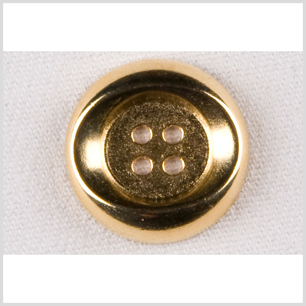 Metal 4-Hole Button - 28L/18mm - Gold Oval Impression