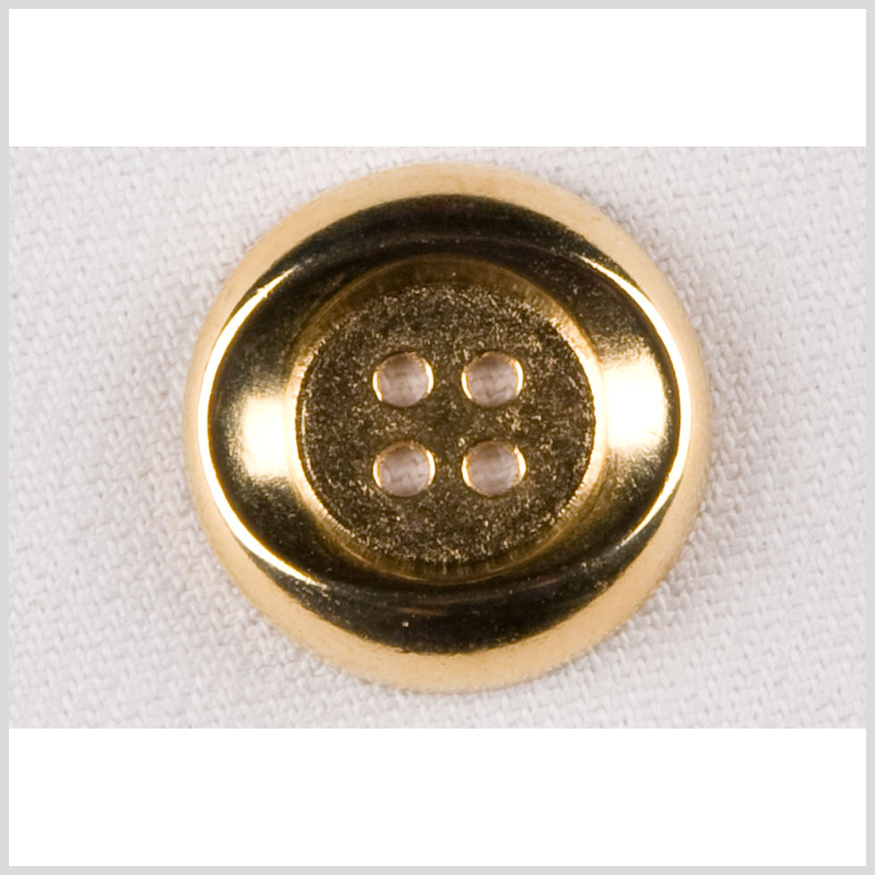 Metal 4-Hole Button - 36L/23mm - Gold Oval Impression