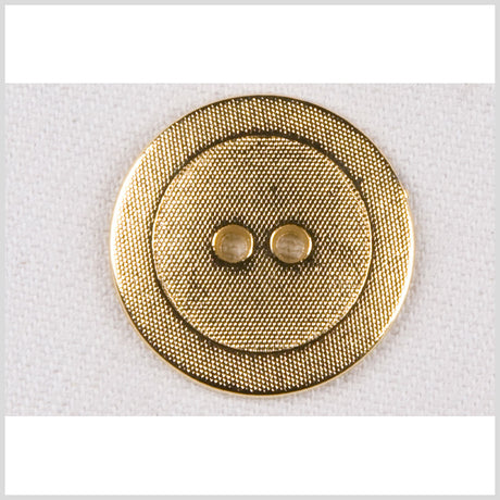 Metal 2-Hole Button - 36L/23mm - Gold Little Divots Textured