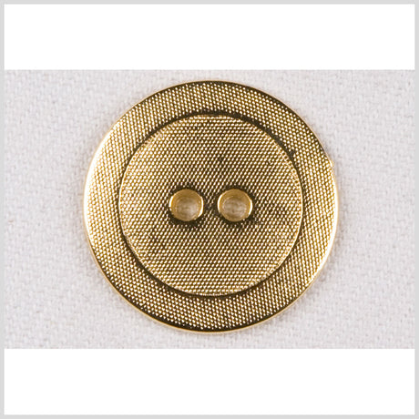 Metal 2-Hole Button - 40L/25.5mm - Gold Little Divots Textured