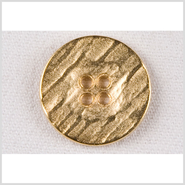 Metal 4-Hole Button - 36L/23mm - Gold Carved Texture