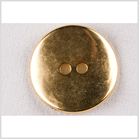 Metal 2-Hole Button - 44L/28mm - Gold Low Convex
