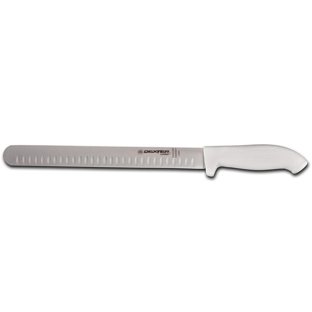 Dexter-Russell White 12" Granton-Edge Slicer, Sofgrip Handle