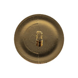 Metallic Gold and Ivory Plastic Shank Back Button - 40L/25.5mm