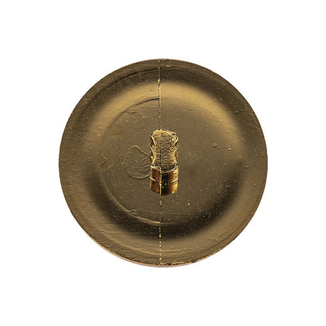 Metallic Gold and Ivory Plastic Shank Back Button - 40L/25.5mm