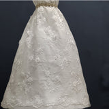 1 Yard Beaded 3D Floral Lace Fabric Embroidered on 100% Polyester Net Mesh White