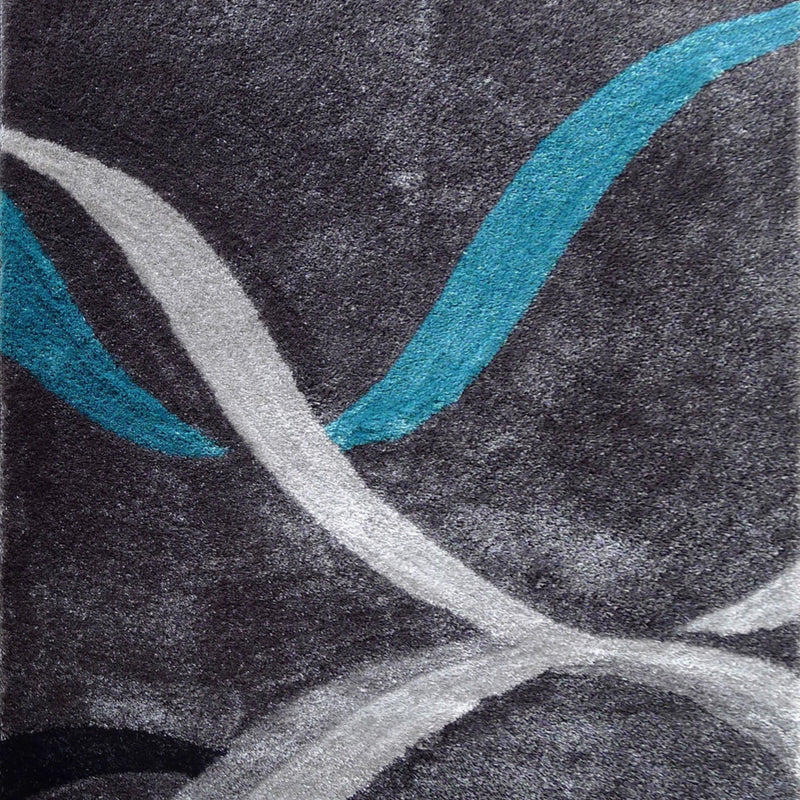 Vibrant Soft Plush Cozy Wavy Shag Area Rug Carpet Polyester Fabric - Modern Wavy Shag, Gray/Mocha, 5' X 7' / 7'6" X 10'3" (1 Unit)