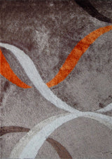 Vibrant Soft Plush Cozy Wavy Shag Area Rug Carpet Polyester Fabric - Modern Wavy Shag, Gray/Mocha, 5' X 7' / 7'6" X 10'3" (1 Unit)