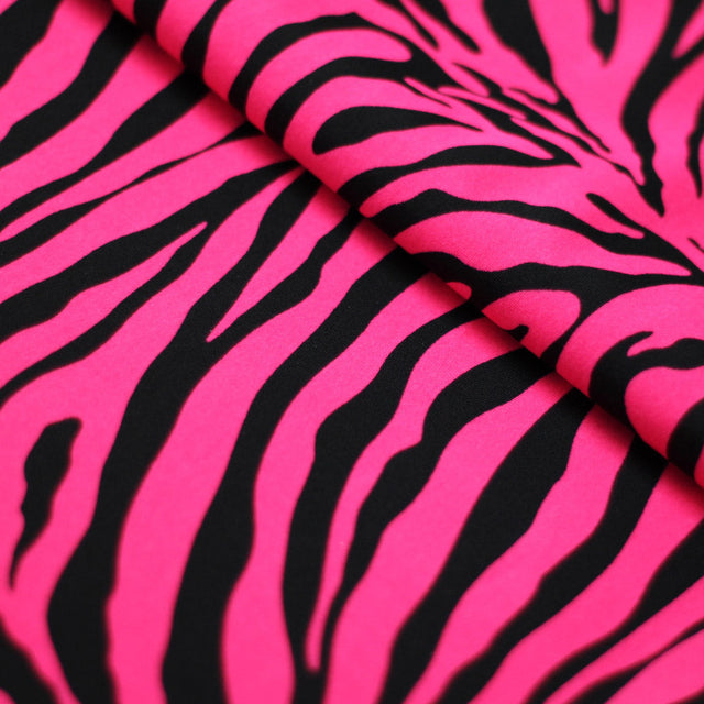 Classic Zebra Nylon Spandex Fabric - Black Zebra Animal Print, 58/60" Width (1 Yard)