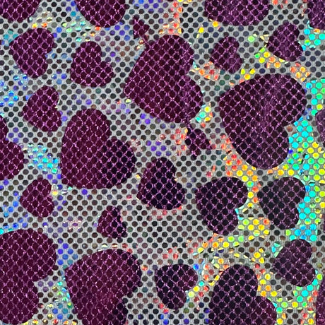 Nylon Spandex Heart Foil Metallic Fabric