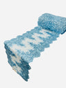 Lace Table Runner Fabric - Embroidered Sequined Metallic Appliques, Scalloped Double Border, 14" Width X 90" Length (1 Piece)