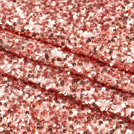 Duchess Stretch Velvet Sequin Polyester Spandex Fabric - Embroidered 3-D Sequins, 46/47" Width (1 Yard)