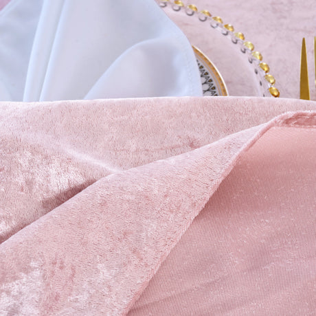 Crushed Velvet Cloth Dinner Napkins 20x20 Blush Pink/Rose Gold