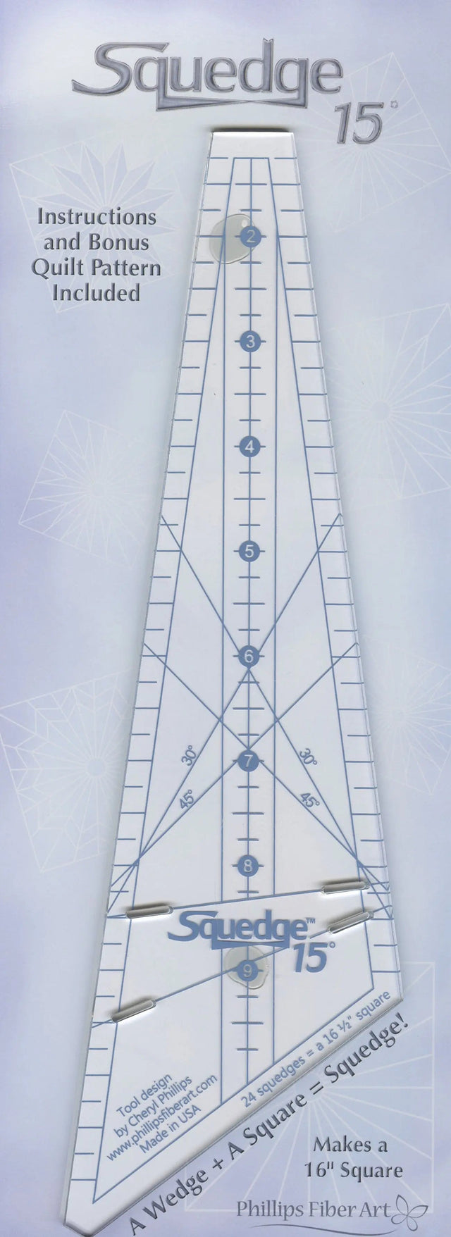 15 Degree Squedge Quilting Ruler