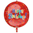 Foil Balloon Birthday On Red Sphere