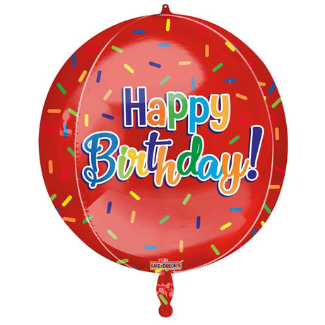 Foil Balloon Birthday On Red Sphere