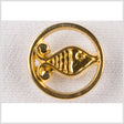 Metal Shank Back Button - 28L/18mm - Gold Kissing Fish Open Framework