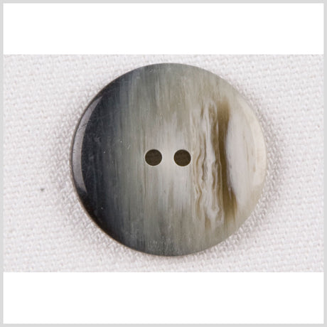 Plastic 2-Hole Button - 36L/23mm - Charcoal Gray, Beige and Ivory Striations