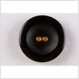Plastic 2-Hole Button - 36L/23mm - Black Rolled Rim with Gold Metal Holes