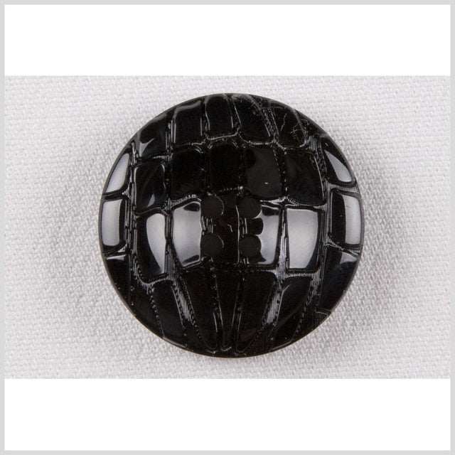 Black Glossy Reptilian Plastic Shank-Back Button - 36L/23mm