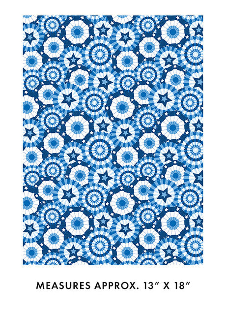 Cotton Wideback Fabric Blue Banner Celebration
