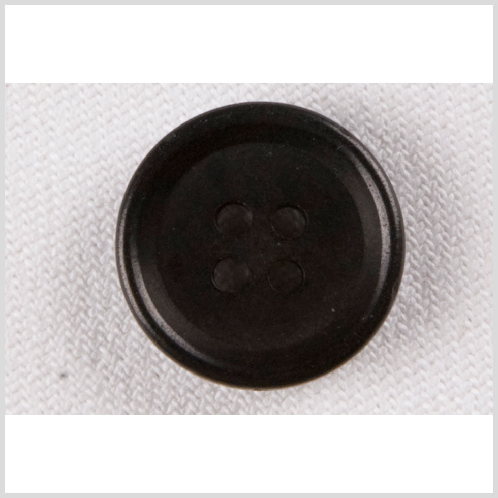 Plastic 4-Hole Button - 24L/15mm - Black Saucer Shaped