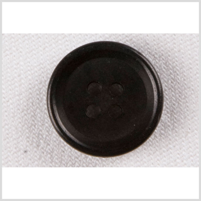 Plastic 4-Hole Button - 24L/15mm - Black Saucer Shaped
