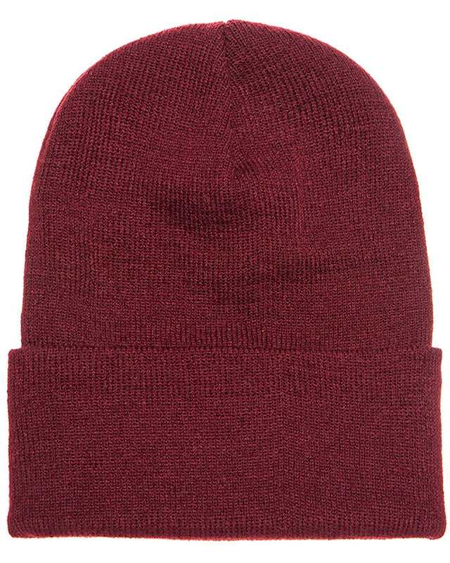 Beanies Acrylic Fabric - Maroon, 3-Inch Folding Cuff (1 Piece)