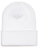 Beanies Acrylic Fabric - White, 3-Inch Folding Cuff (1 Piece)