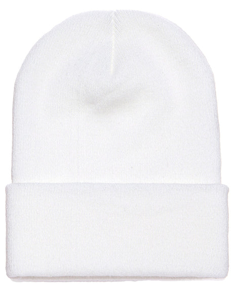 Beanies Acrylic Fabric - White, 3-Inch Folding Cuff (1 Piece)