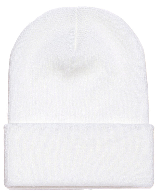 Beanies Acrylic Fabric - White, 3-Inch Folding Cuff (1 Piece)