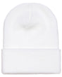 Beanies Acrylic Fabric - White, 3-Inch Folding Cuff (1 Piece)