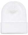Beanies Acrylic Fabric - White, 3-Inch Folding Cuff (1 Piece)