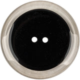 Black and Transparent 2-Hole Smooth Top Plastic Button - 70L/44.5mm