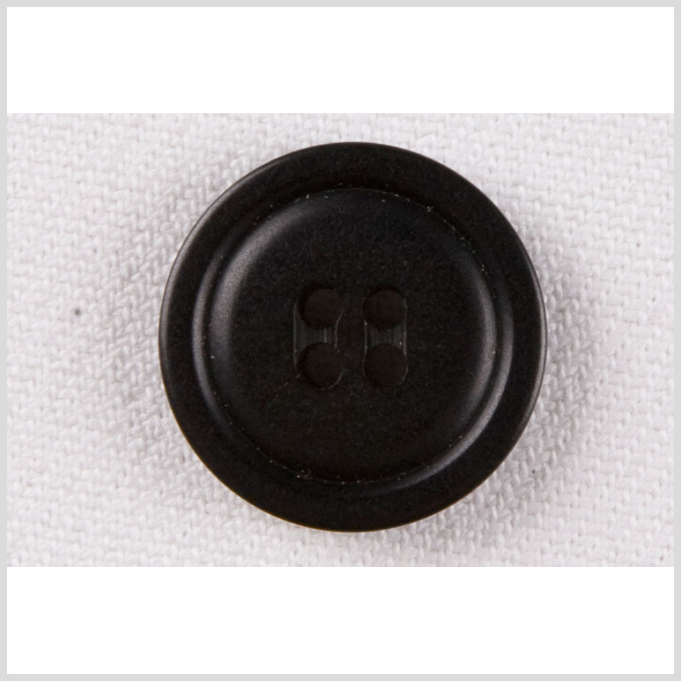 Plastic 4-Hole Button - 32L/20mm - Black Low Convex