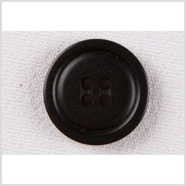 Plastic 4-Hole Button - 32L/20mm - Black Low Convex