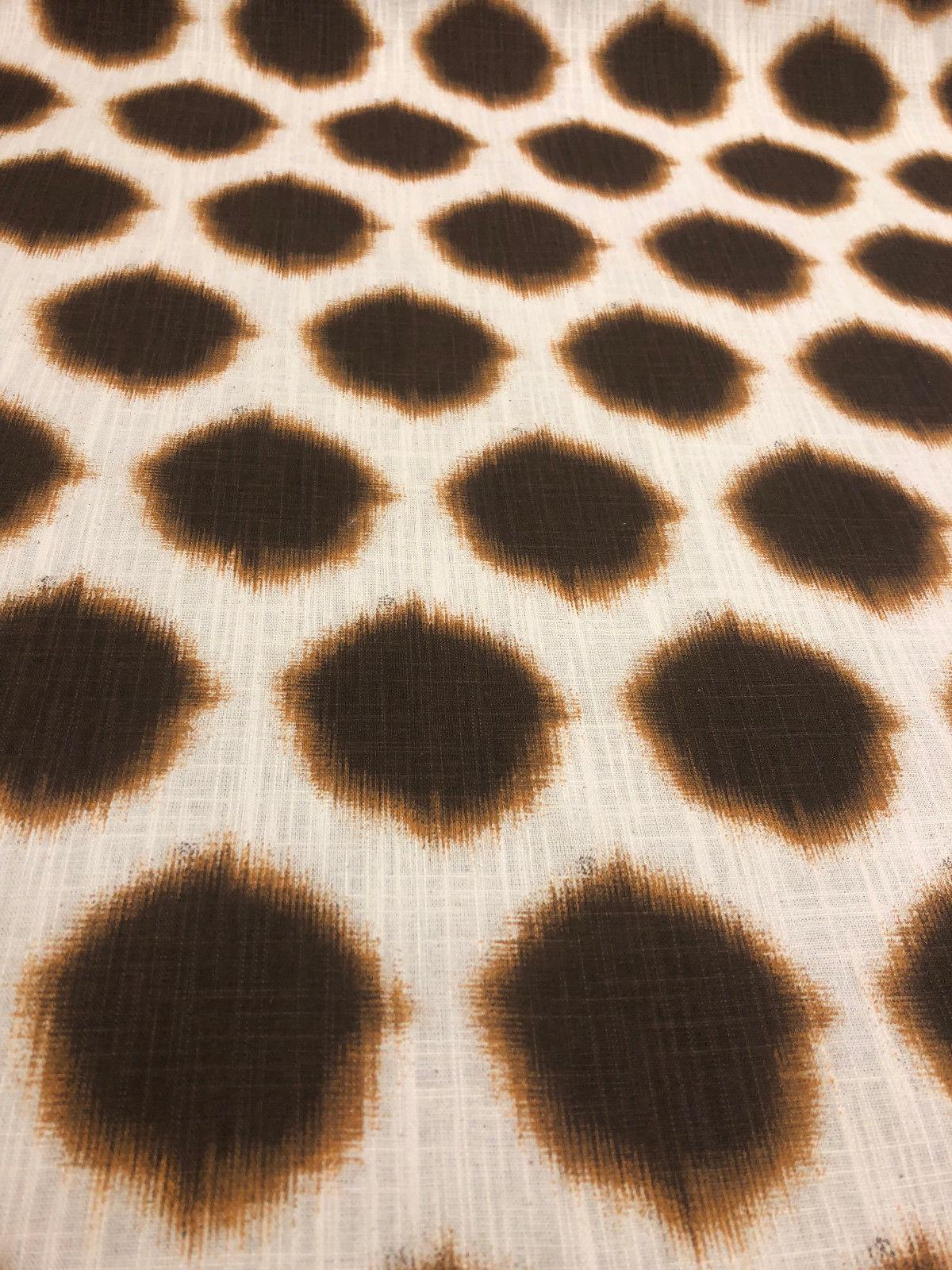 Orbit Milk Chocolate Brown Circles Cotton Fabric - Beige With Brown And Slight Orange Circles, 56" Width (1 Yard)