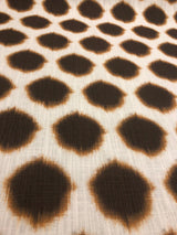 Orbit Milk Chocolate Brown Circles Cotton Fabric - Beige With Brown And Slight Orange Circles, 56" Width (1 Yard)