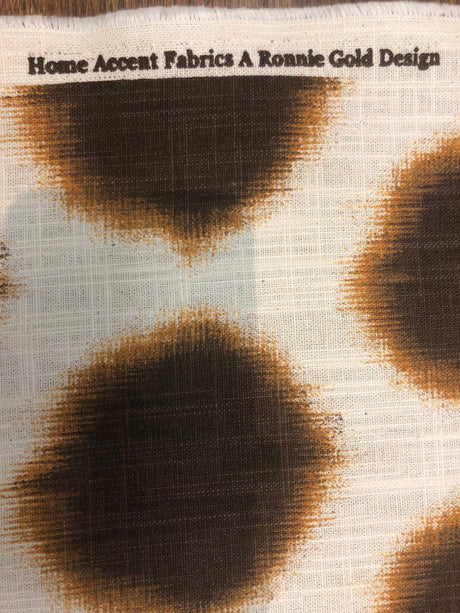 Orbit Milk Chocolate Brown Circles Cotton Fabric - Beige With Brown And Slight Orange Circles, 56" Width (1 Yard)