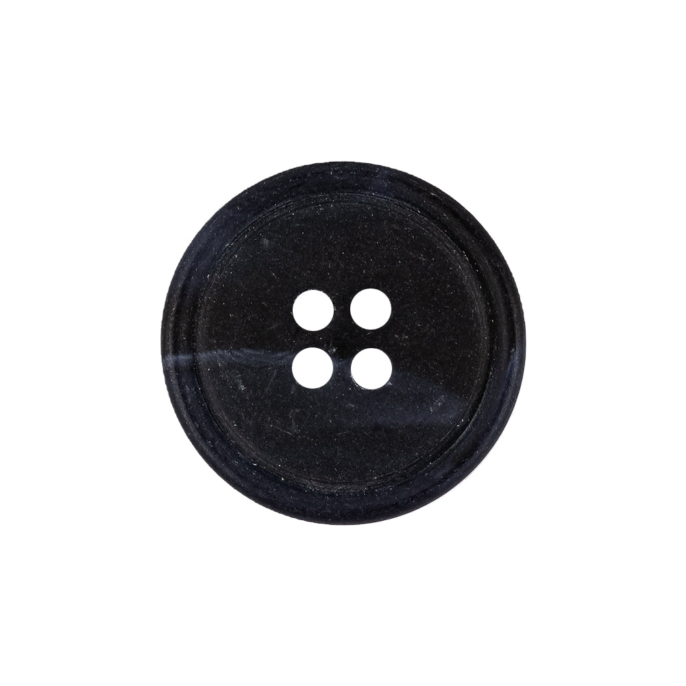 Navy Narrow Rim 4-Hole Plastic Button - 35L/22mm