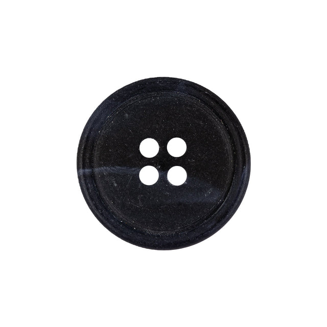Navy Narrow Rim 4-Hole Plastic Button - 35L/22mm