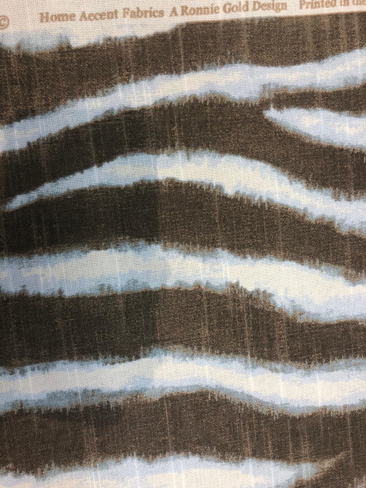Zany Zebra Ice Blue Cotton Fabric - Zebra Print, 56" Width (1 Yard)