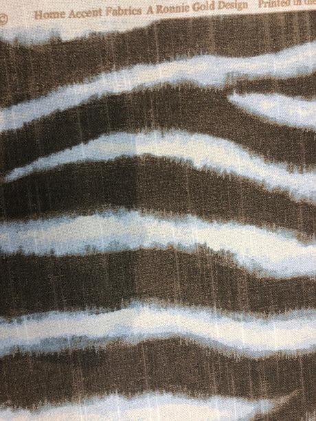 Zany Zebra Ice Blue Cotton Fabric - Zebra Print, 56" Width (1 Yard)